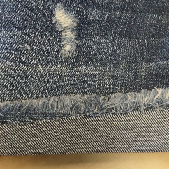 Mid Rise Distressed Front Roll Cuff Shorts 12 by Anvain - Picture 10 of 11